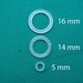 120 pcs. Plastic rings - 16mm / 14mm /5mm