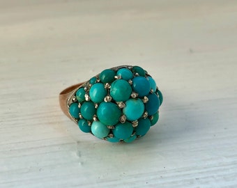 Victorian Turquoise Cabochon Bombe Ring