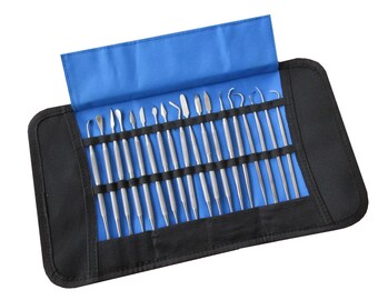 18PC Stainless Steel Wax, Clay and Soap Carving Tools. Also for Polymer and Precious Metal Art, ( PMC ), Fimo, etc.