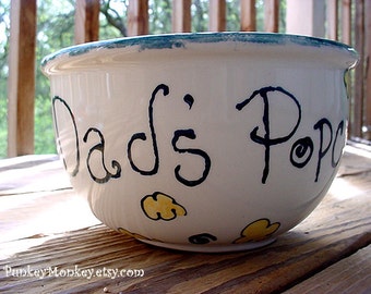 8 inches across 5 inches deep Custom popcorn bowl you design bowl big cereal bowl ice cream bowl wedding bowl made to order personalized