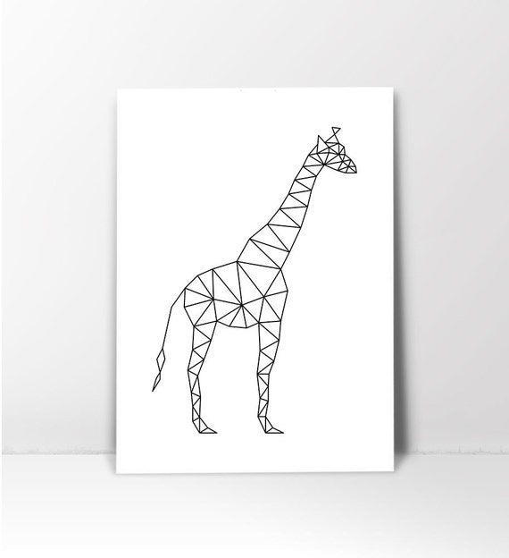 Items similar to Geometric Animal, Giraffe Print, Giraffe Geometric ...