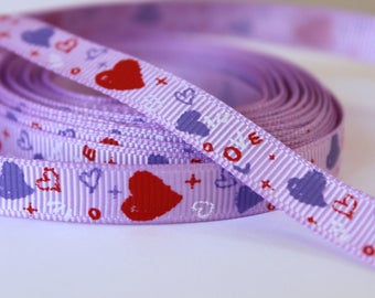 pretty Purple Ribbon purple and red heart