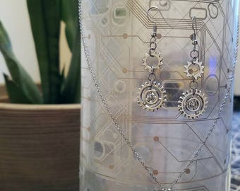 Steampunk Gear Earrings/Necklace