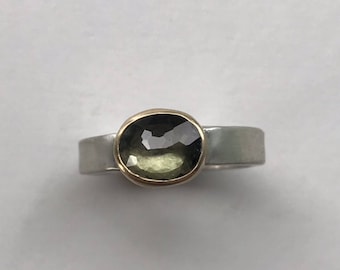 Blue Green Tourmaline Ring