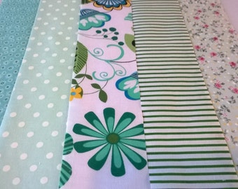 10 x MINT GREEN Fabric Jelly Roll Strips Polycotton Patchwork Quilting