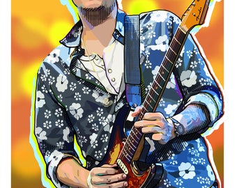 John Mayer / Digital Portrait / Wall Art / Music Print