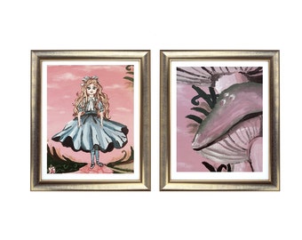 Alice in Wonderland Print Set, Alice in Wonderland Painting, Wonderland Artwork, Abstract Alice in Wonderland Art Print. Original Abstract