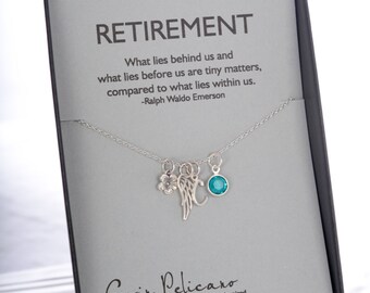 Retirement Gifts for Women Retirement Party Personalized Gift Charm Necklace Retirement Jewelry Teacher Retirement Inspirational womens gift