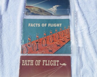 Vintage Aviation Book Lot Of (3) Cia 1950s Realm Of Flight Facts Of Flight Path Of Flight Issued Commerce Civil Aeronautics Administration