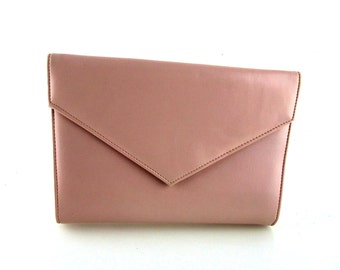 Pink Clutch With Shoulder Strap, Pink Women's Handbag Shoulder Bag 1970s