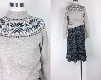 vintage wool sweater pullover sweater women's size S