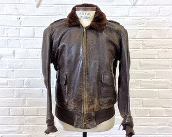 Size 42 Vintage 1940s BuAer US Navy G-1 Flight Jacket by B-G Inc.