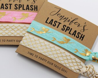 Last Splash Hair Ties, Bachelorette Favors, Elastic Wrist Bands/Bracelets, Bachelorette Party Favors, Wedding Favors, Beach Party Favors