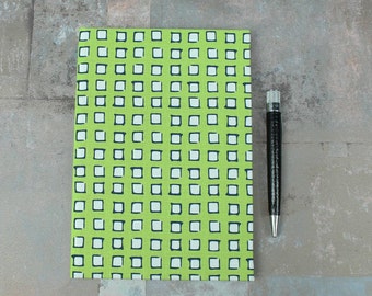 Address book DIN A5, personalized address book, address book, adressbook blue green, telephone directory, graphical, squares