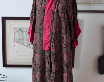 1920's Silk Paisley Collared Robe
