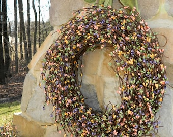 Spring Wreath - Outdoor Wreath - Berry Wreath - Mothers Day Gift