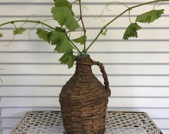 Vintage Wicker Wrapped Demijohn