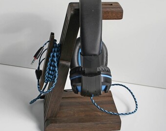 Headset stand,Kopfhörer Halter Kopfhörerständer SP6,headphone holder,Headphone hanger,Wooden stand,Headphone