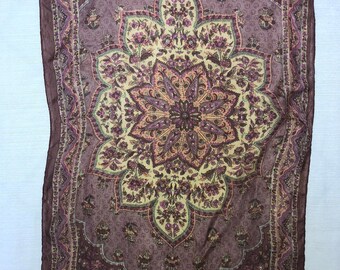 Brown Single Thread Silk Scarf