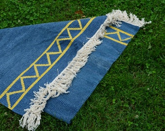 Blue Rug with Gold
