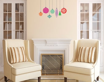 Christmas Ornament Cluster -Wall Decal Custom Vinyl Art Stickers
