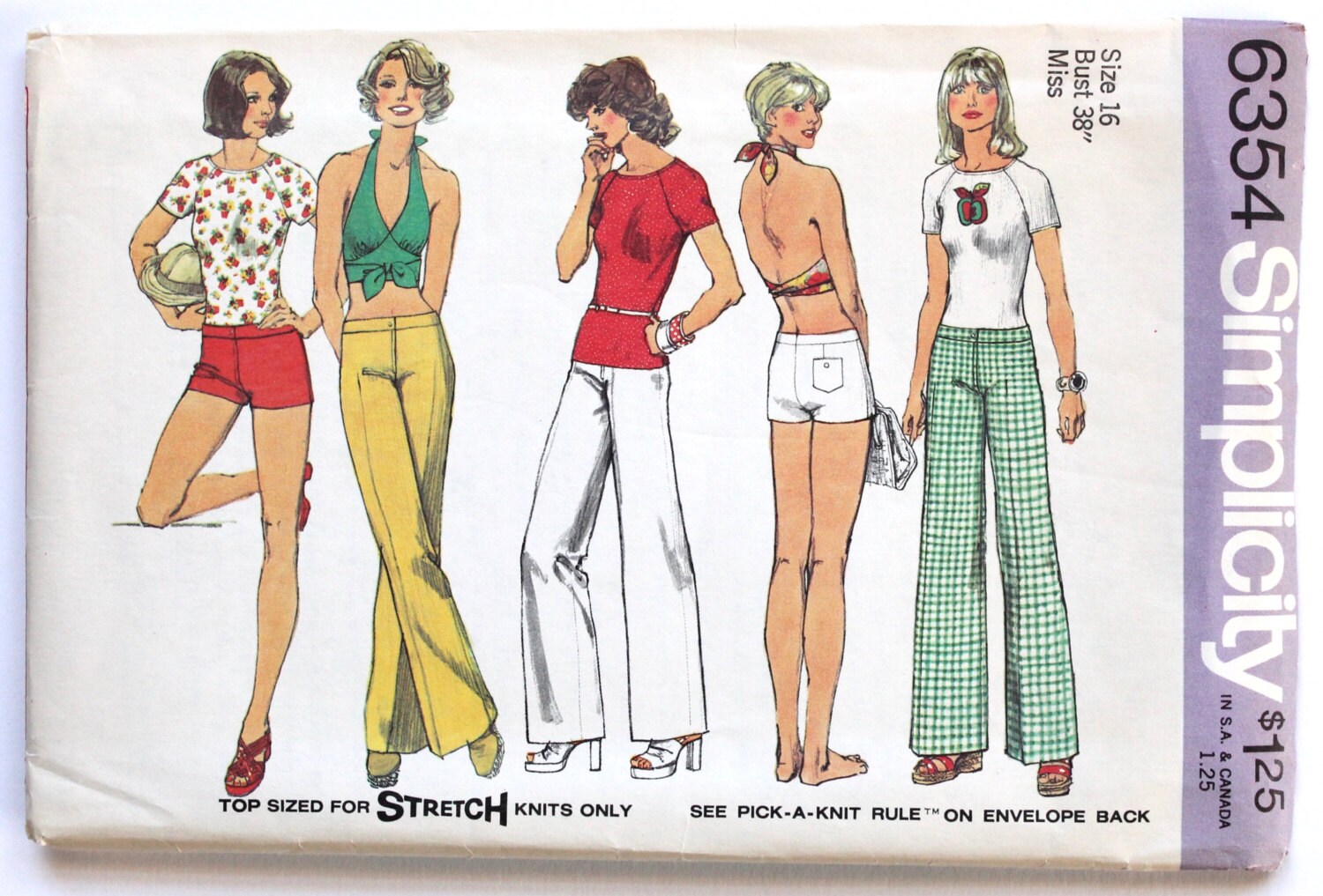 Vintage 1970s Women's Halter Top Hip Hugger Pants Raglan