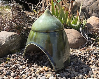 Handmade Toad House , Ceramic Toad House , Fairy Garden Hut , Toad Abode , Pottery Fairy House , Whimsical Garden Decoration !