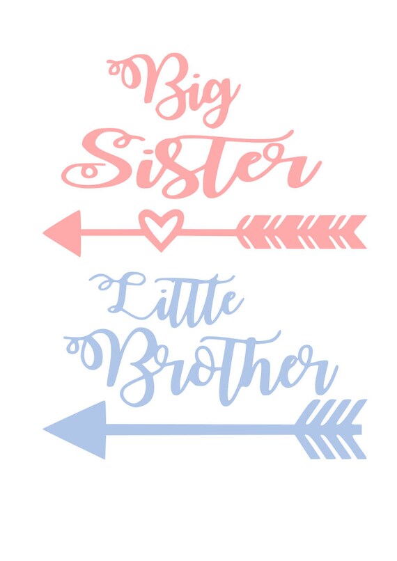 Big Sister Little Brother SVG File Quote Cut File Silhouette