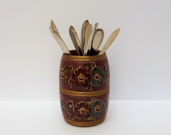 Dutch Hindeloopen wooden spoon holder