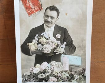 Vintage French Postcard - Bonne Annee Gentleman