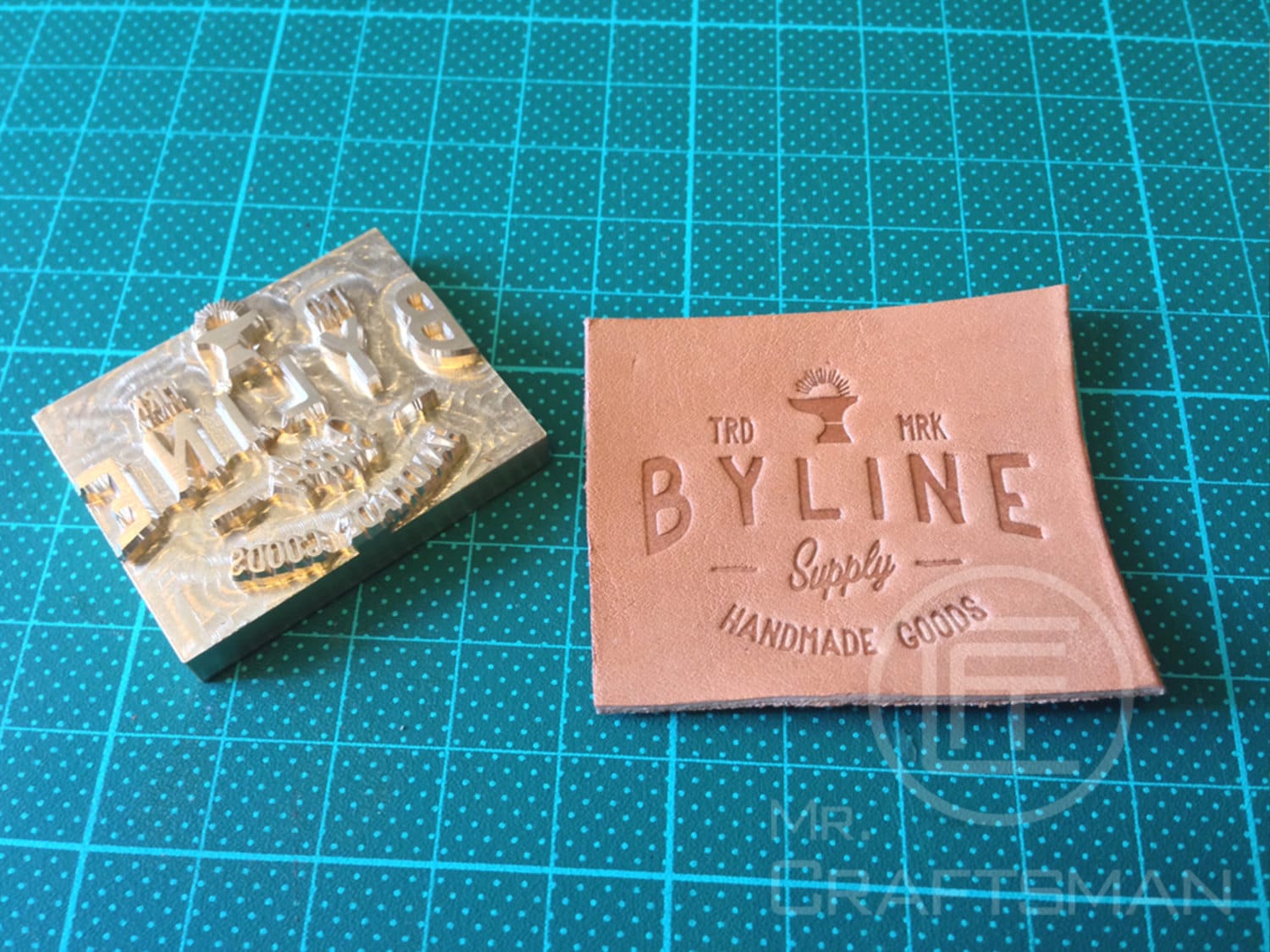 Custom-made Leather Brass Stamp with screw