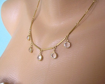 Swarovski Crystal Necklace, Prom Necklace, Party Jewelry, Bridal Jewelry, Mother of the Bride, Great Gatsby, Downton Abbey, Signed Swarovski