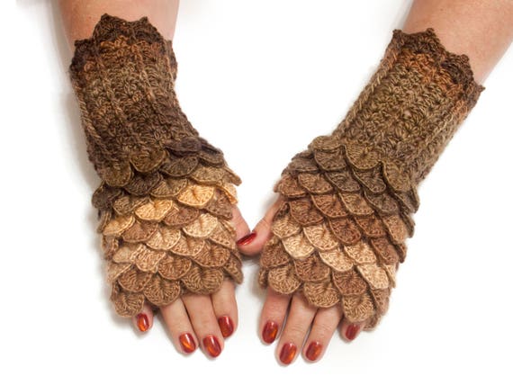 Dragon Scale Fingerless Gloves Dragon Gloves Crocodile