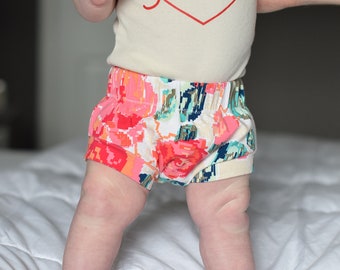 baby shorts - floral shorts - shorties - baby girl shorts - floral shorts - baby shower gift - baby gift - easter shorts