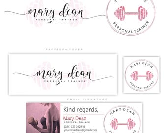 fitness trainer logo kit personal trainer logo fitness