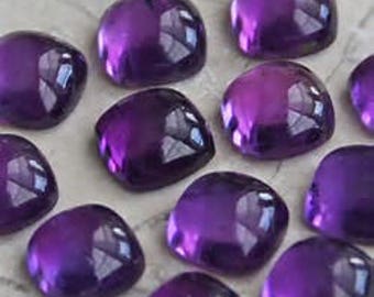 10 pic.natural purple Amethyst cushion shape cabochon calibrated size