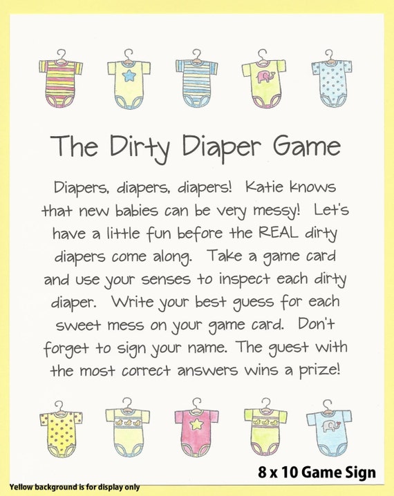 The Dirty Diaper Baby Shower Game Chocolate Candy Shower