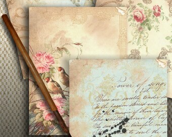 BEIGE Backgraund 2 - Printable Download Digital Collage Sheet Vintage Ephemera Paper Craft Scrapbook