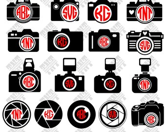 Camera svg - Camera monogram - Camera monogram digital clipart for Print, Design or more , files download svg, png, dxf