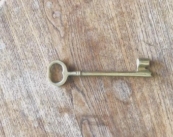 Vintage Large Brass Skeleton Key // Solid Brass