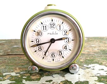 Vintage alarm clock green 'Ruhla'