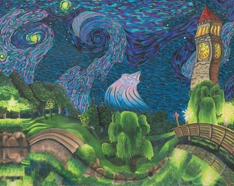 ORIGINAL Art Surrealism Colored Pencil Spokane Washington Print