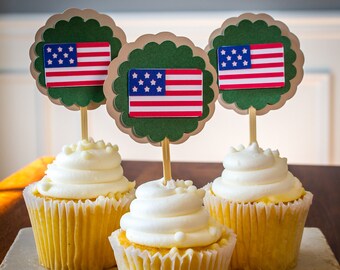 Army Military Party Cupcake Toppers