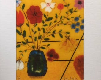 Flowers on a yellow background