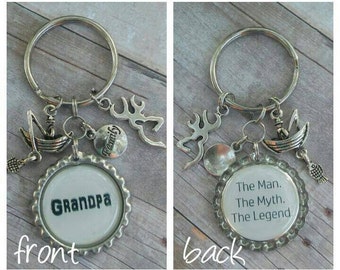 Grandpa Keychain - Grandpa Gift - Customized Keychain - Birthday Gift - Gift for Him - Personalized Gift - Bottle Cap Keychain - Papa Gift