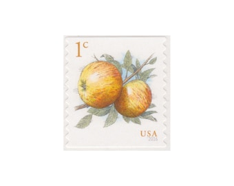 20 Unused US Postage Stamps - 2016 1c Apples - Item No. 5037