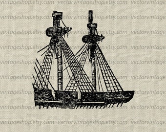 Ship Diagram Vector Clipart Commercial Use Old Blueprint