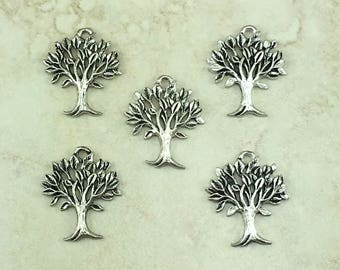 Tree of Life harm > Mother Nature Oak Bodhi Summer Spring Leaves Arbor - Raw American Made Lead Free Silver Pewter - I Ship Internationally