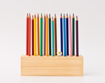 Pencil Holder Wood Desk Organizer Pen Holder DRAWING DAISY