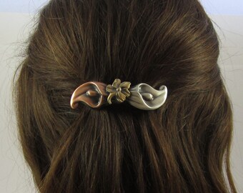 Cala Lily French Barrette 70mm- Flower Barrette- Gifts for Gardeners- French Barrette